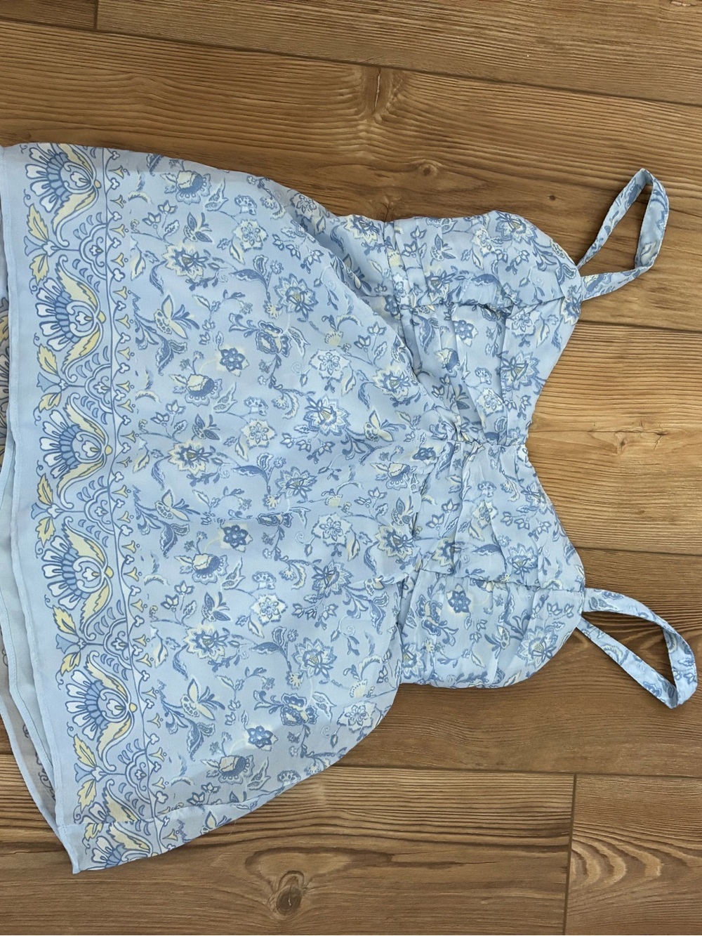 Blue Patterned Hollister Baby Doll Top
